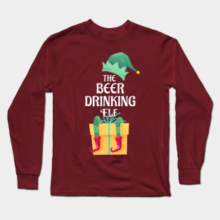 The Beer Drinking Christmas Elf Matching Pajama Family Party Gift Long Sleeve T-Shirt